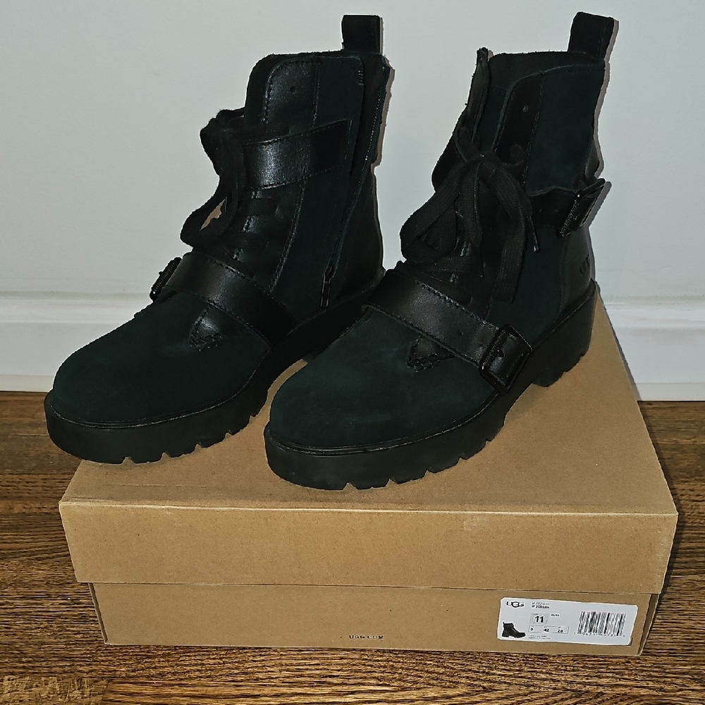 Black Leather Ankle Boots